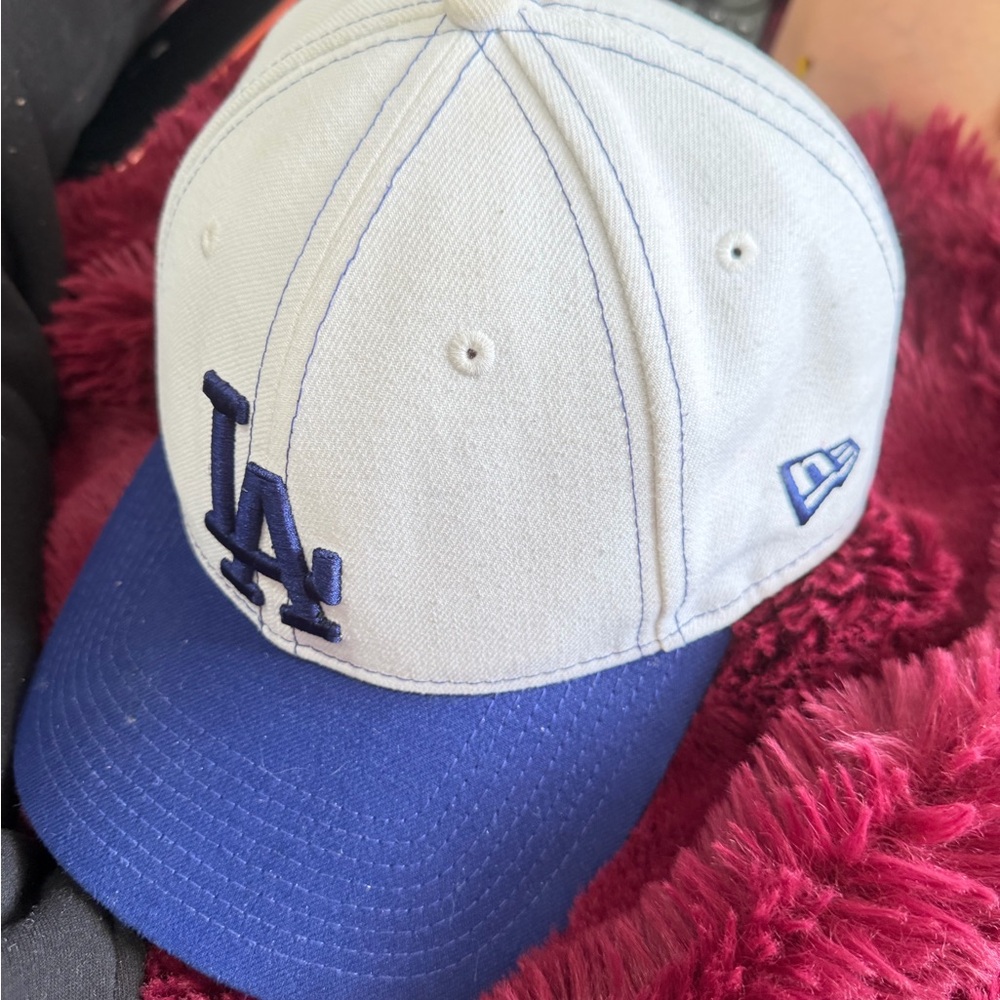 New Era White and Blue LA Cap